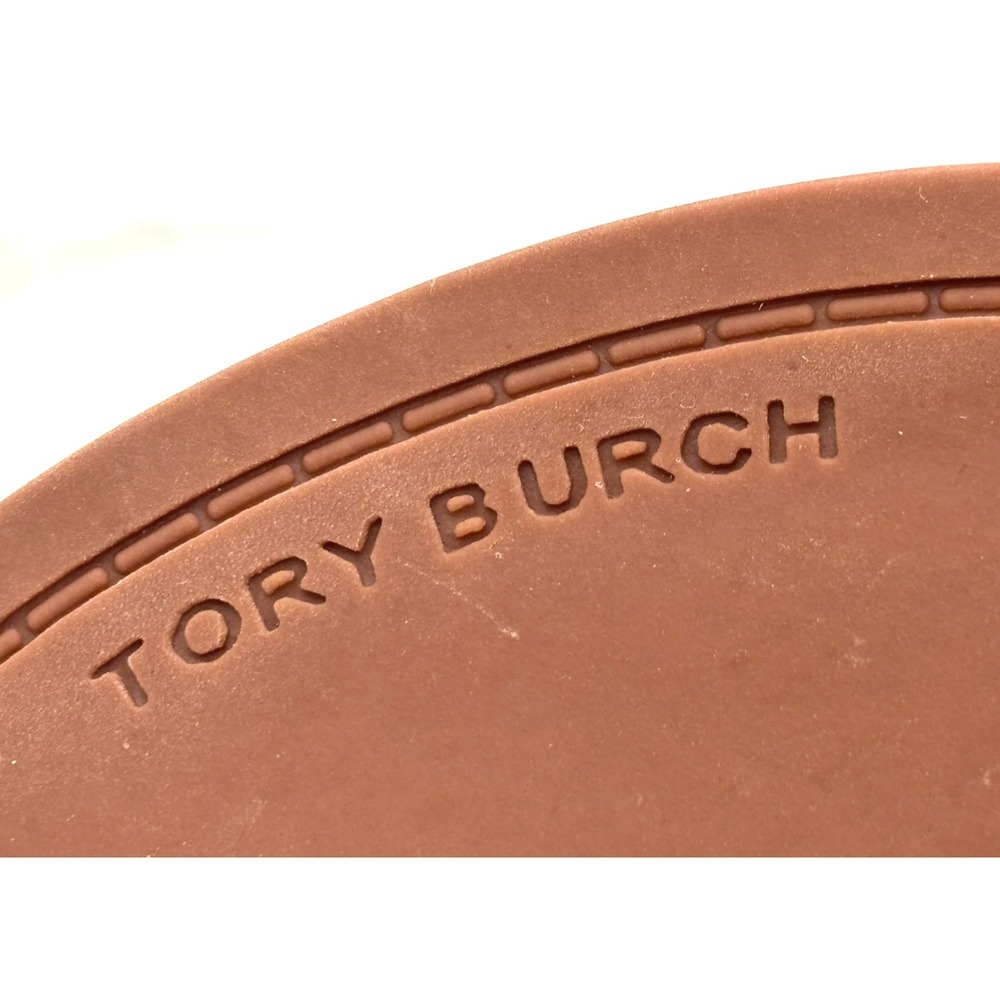 TORY BURCH Miller Patent Leather Flat Sandals Malta Grey Womens US Size 10 EUC - Picture 6 of 9